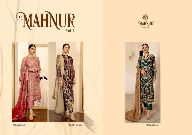 Mahnur 4 Bridal New Festive Wear Designer Georgette Pakistani Suit Collection